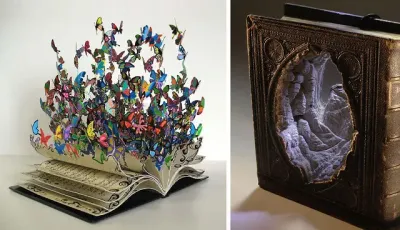 Удивительные скульптуры из старых книг