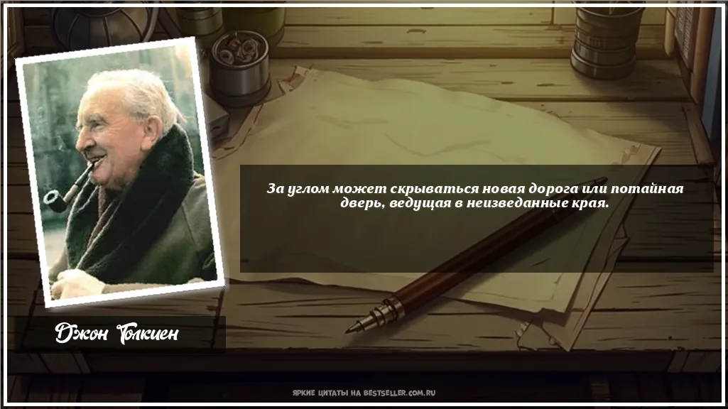 Картинка с цитатой — За углом может скрываться новая...