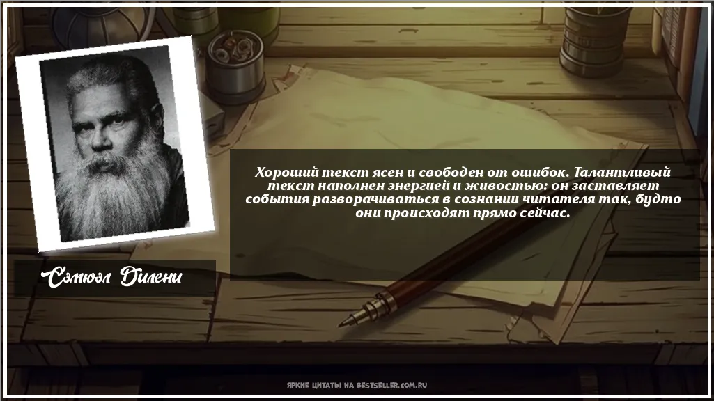 Картинка с цитатой — Хороший текст ясен и свободен от...