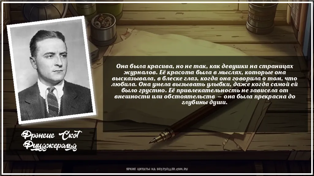 Картинка с цитатой — Она была красива, но не так, как...