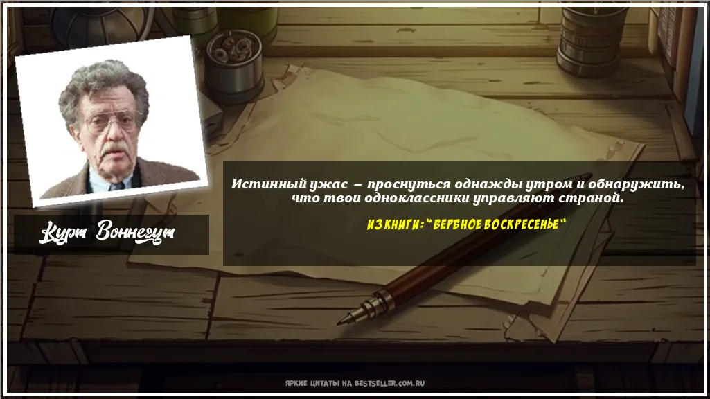 Картинка с цитатой — Истинный ужас — проснуться однажды...