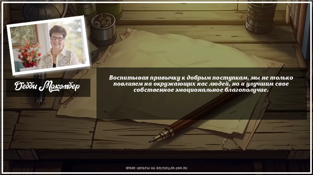 Картинка с цитатой - 'Воспитывая привычку к добрым...'