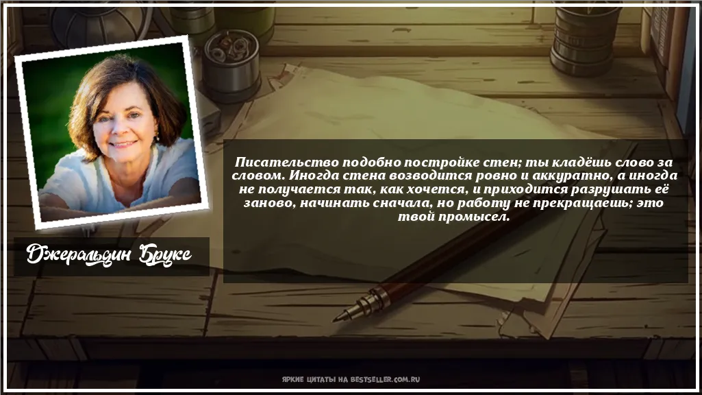 Картинка с цитатой — Писательство подобно постройке стен;...