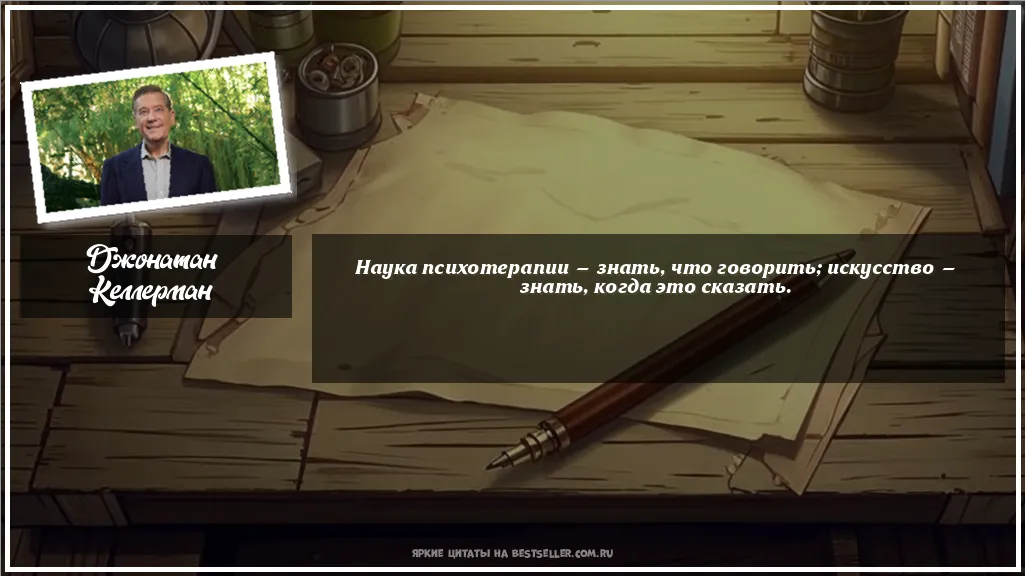 Картинка с цитатой — Наука психотерапии — знать, что...