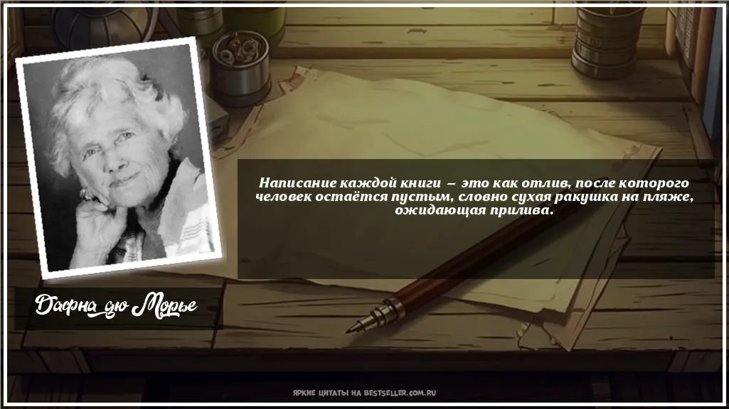 Картинка с цитатой — Написание каждой книги — это как...