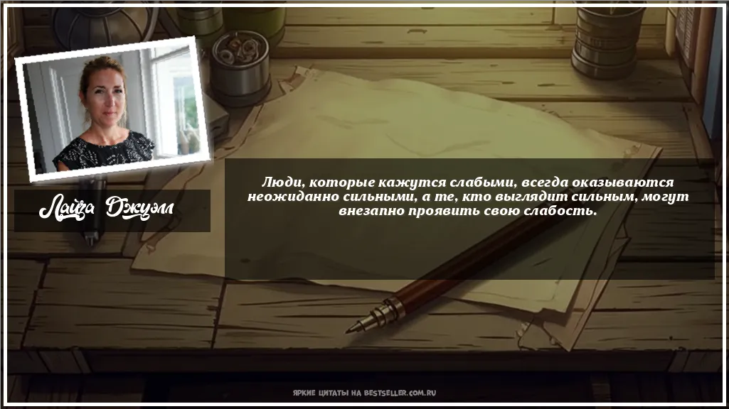 Картинка с цитатой - 'Люди, которые кажутся слабыми,...'