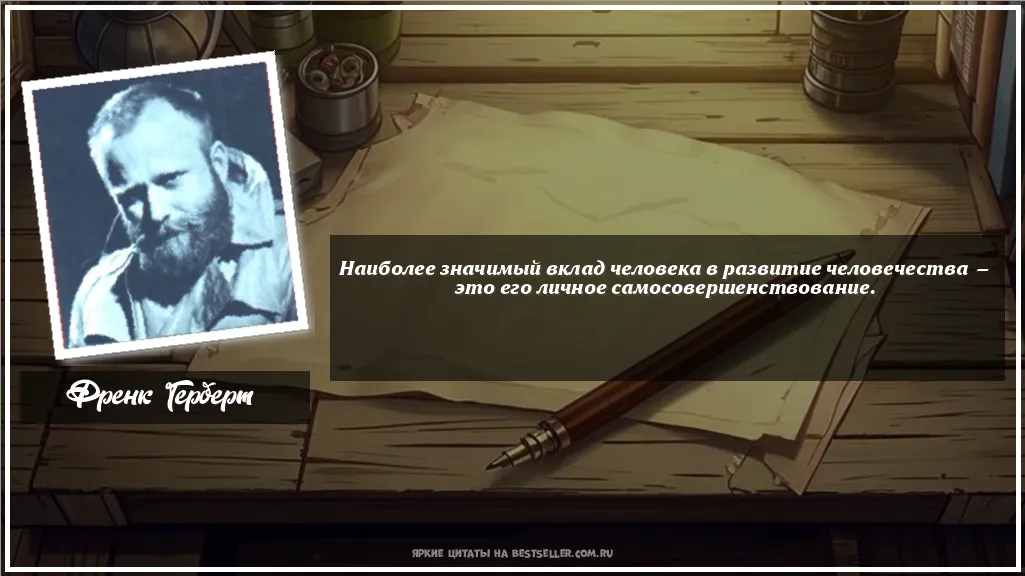 Картинка с цитатой - 'Наиболее значимый вклад человека в...'