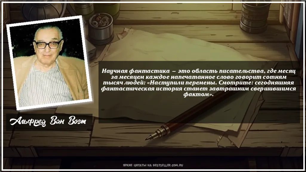 Картинка с цитатой — Научная фантастика — это область...