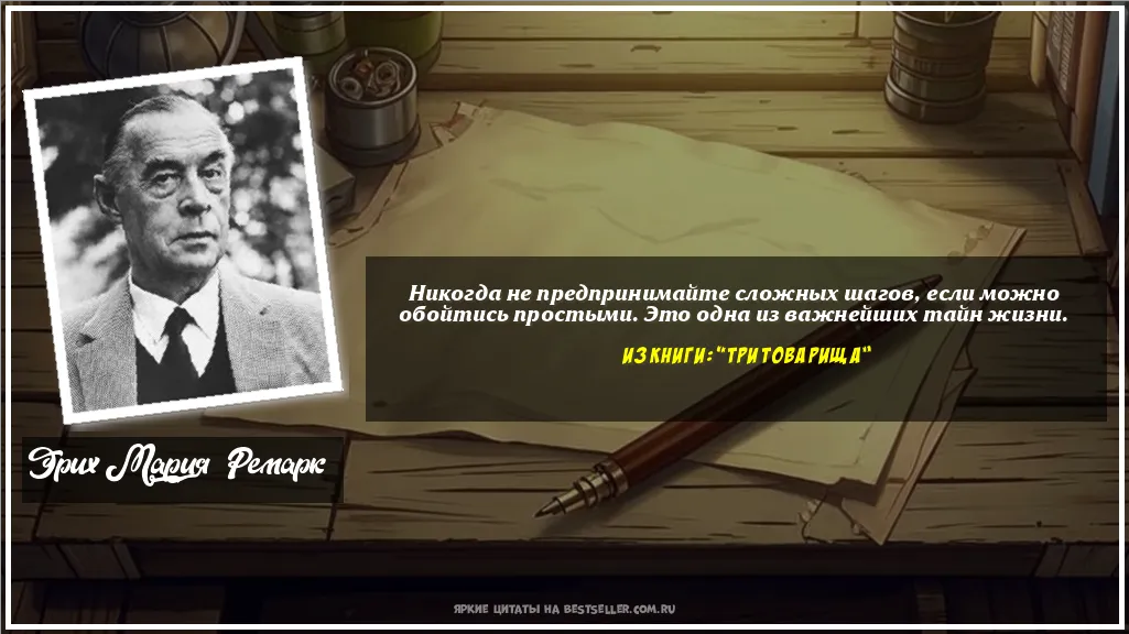 Картинка с цитатой — Никогда не предпринимайте сложных...