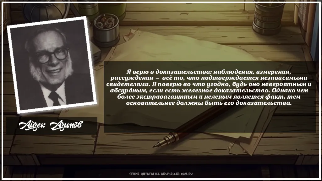 Картинка с цитатой — Я верю в доказательства: наблюдения,...