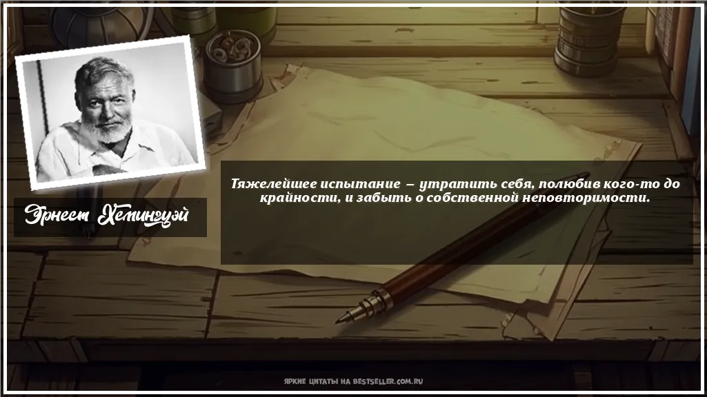 Картинка с цитатой — Тяжелейшее испытание — утратить...