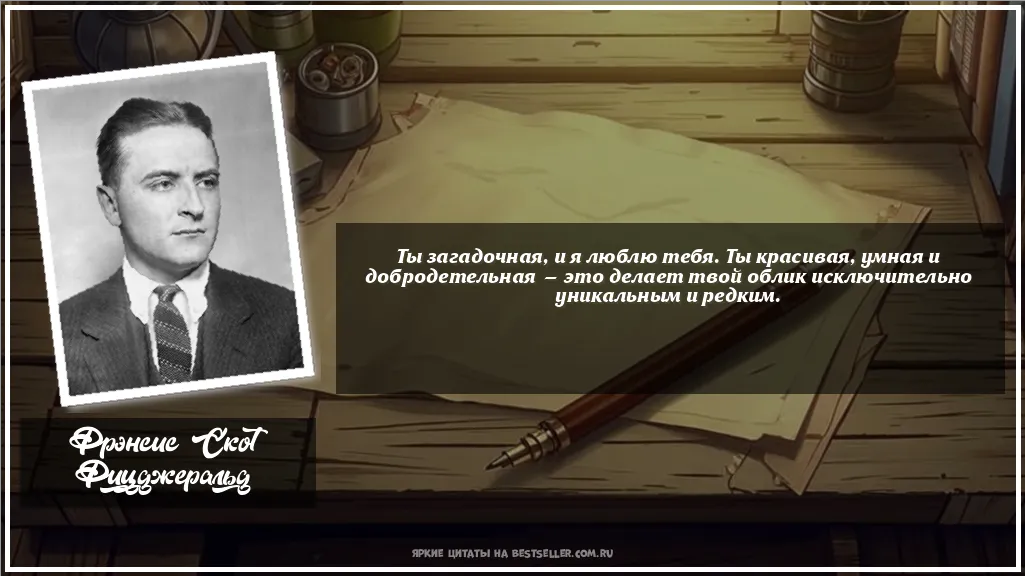 Картинка с цитатой — Ты загадочная, и я люблю тебя. Ты...