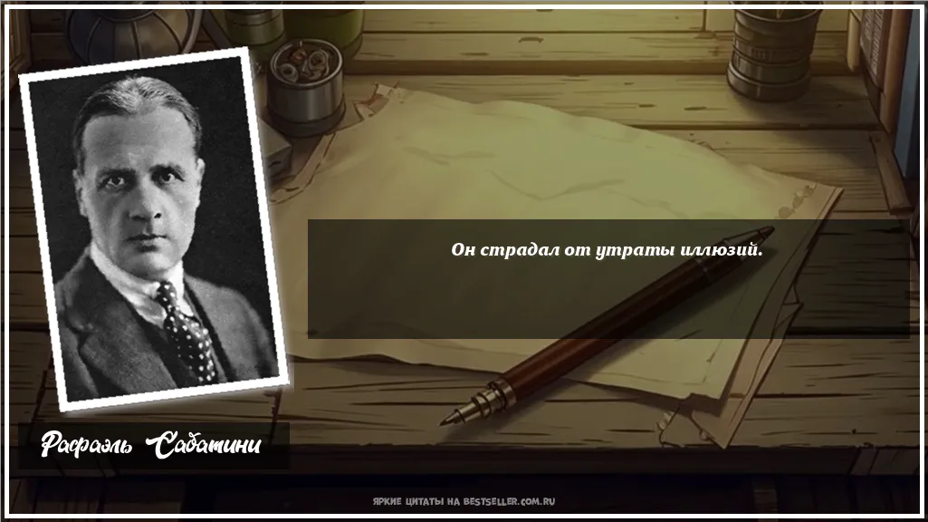Картинка с цитатой — Он страдал от утраты иллюзий.