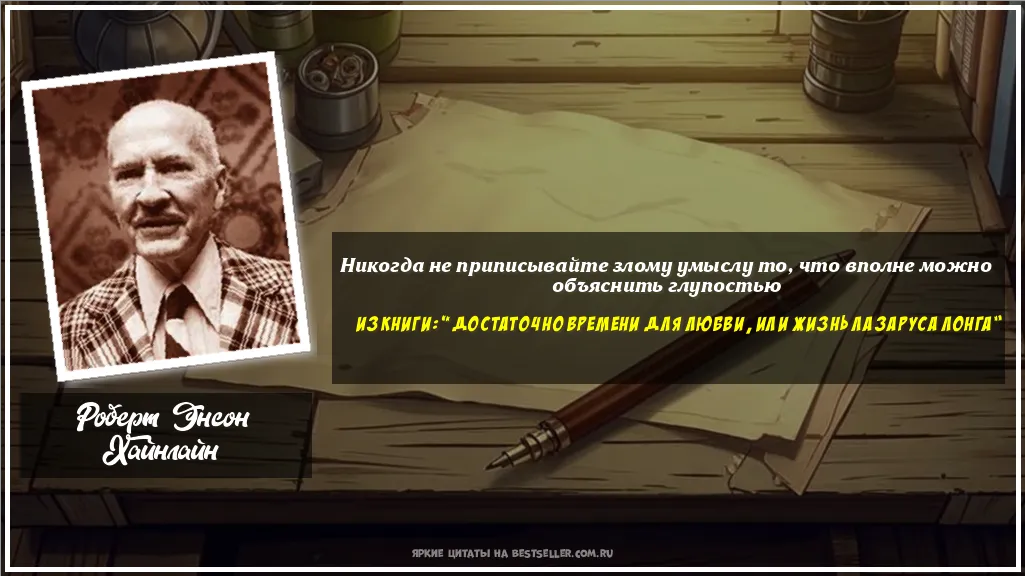 Картинка с цитатой — Никогда не приписывайте злому умыслу...