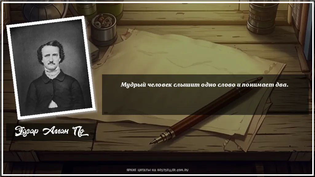 Картинка с цитатой — Мудрый человек слышит одно слово и...