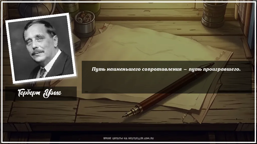 Картинка с цитатой — Путь наименьшего сопротивления —...