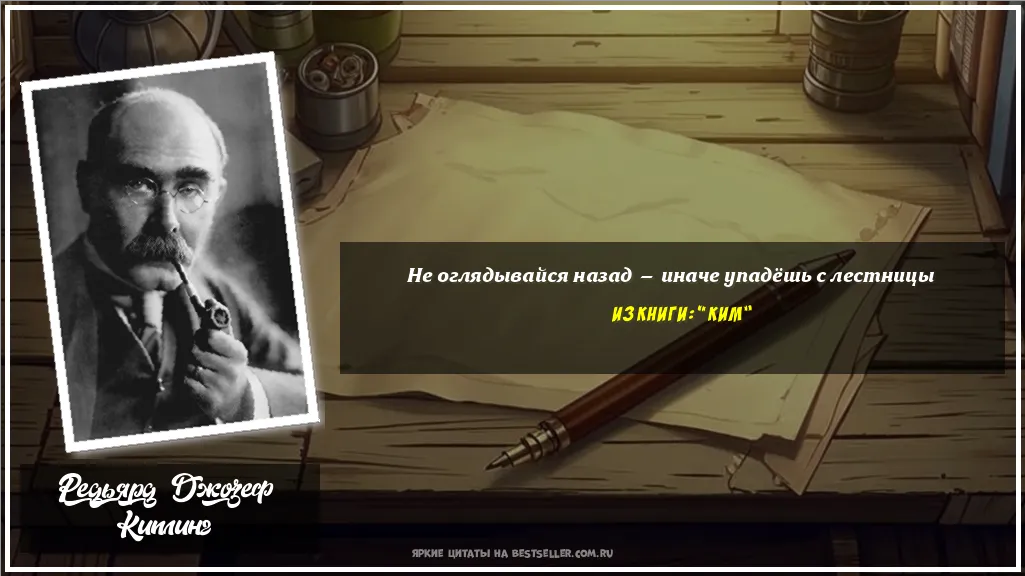 Картинка с цитатой — Не оглядывайся назад — иначе упадёшь...