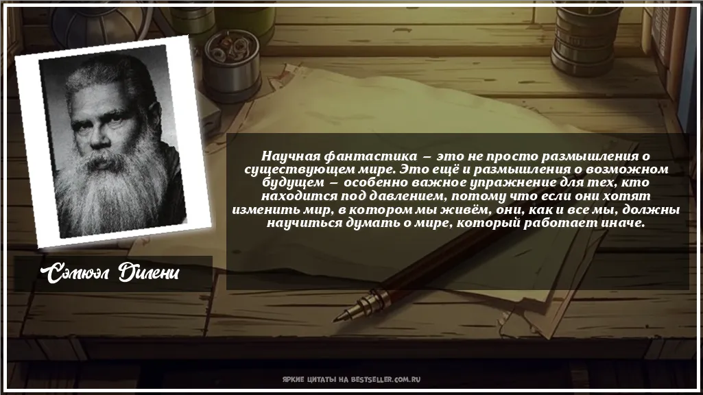 Картинка с цитатой — Научная фантастика — это не просто...