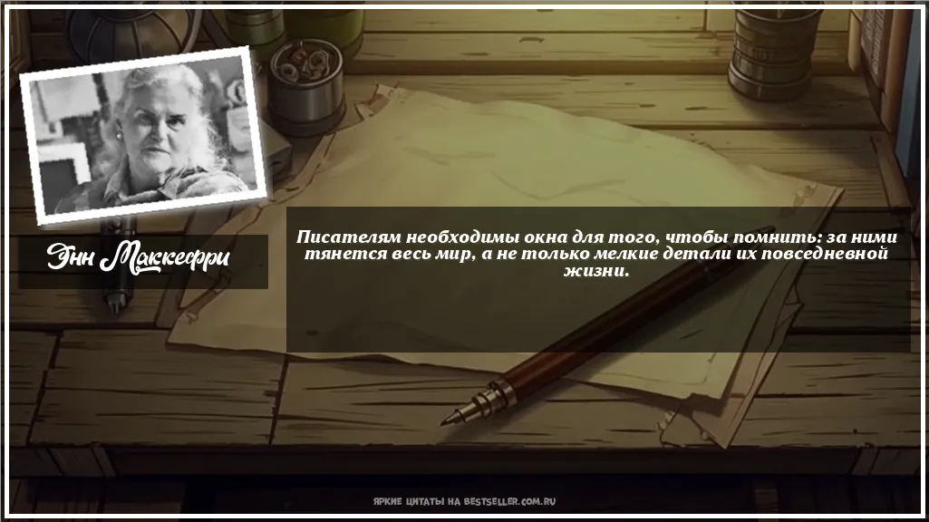 Картинка с цитатой - 'Писателям необходимы окна для того,...'
